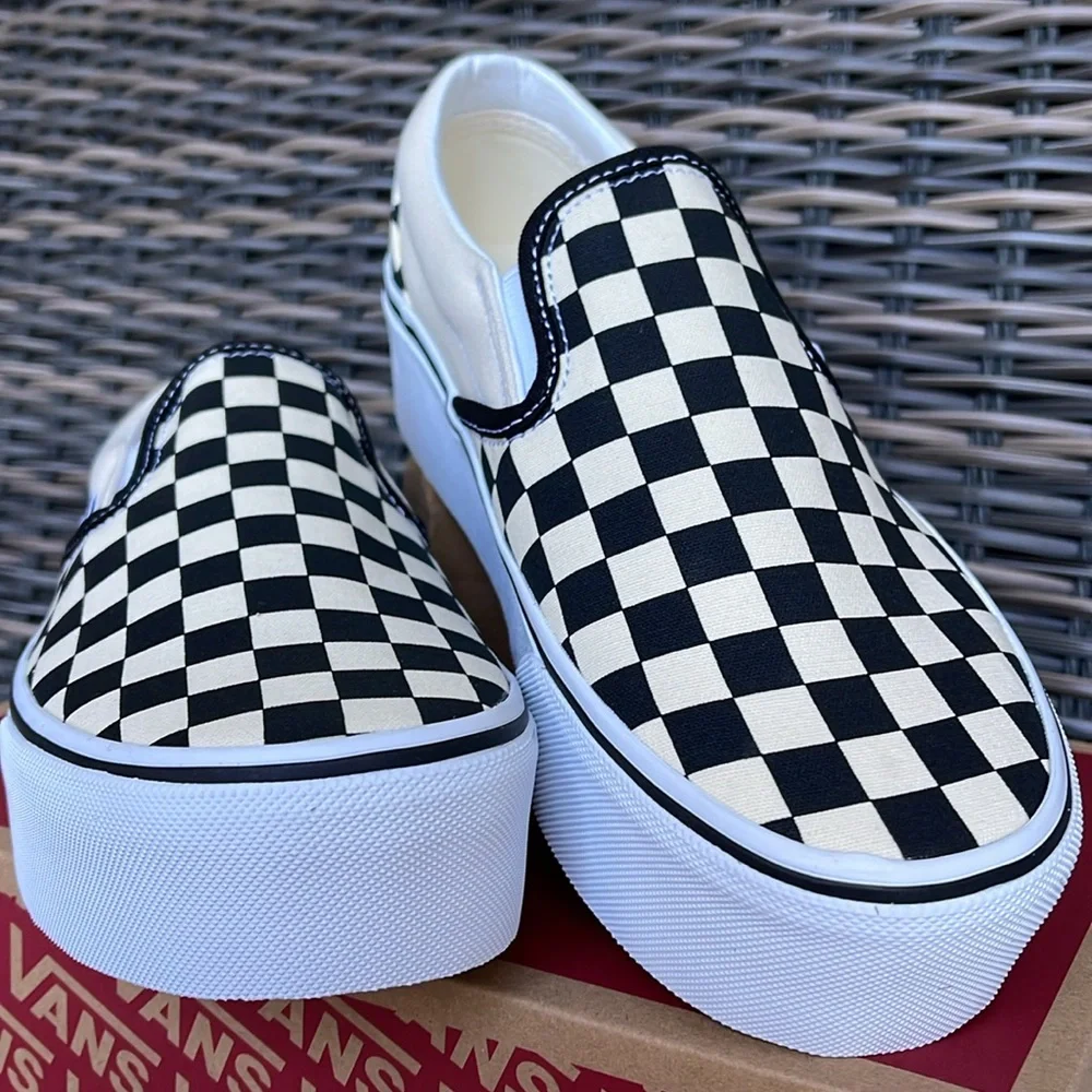 Vans WMNS Classic Slip-On Stackf Checkerboard Black/Classi VN0A7Q5RTYQ Platforms